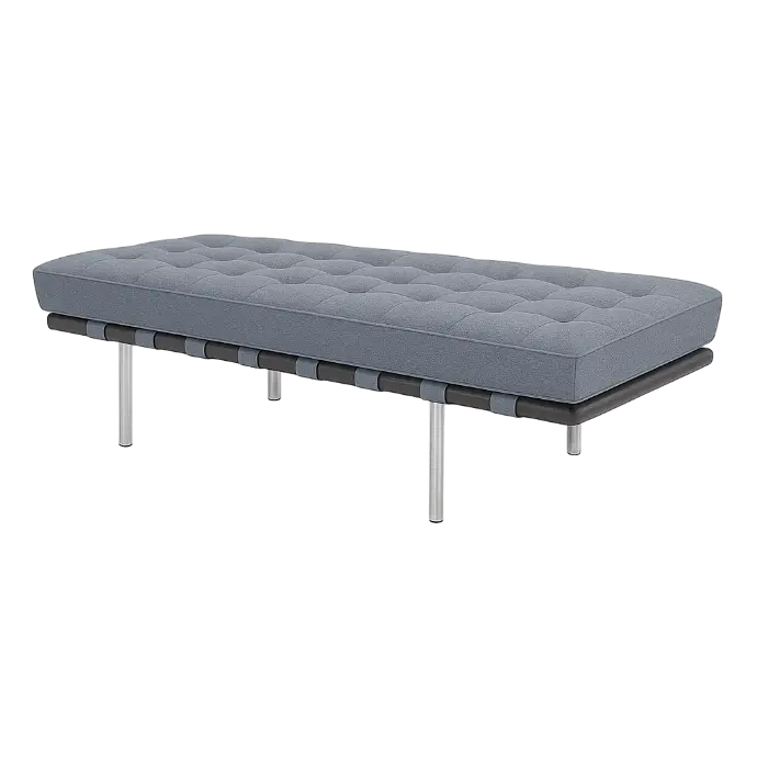 Barcelona bench short version in cashmere blend, gray