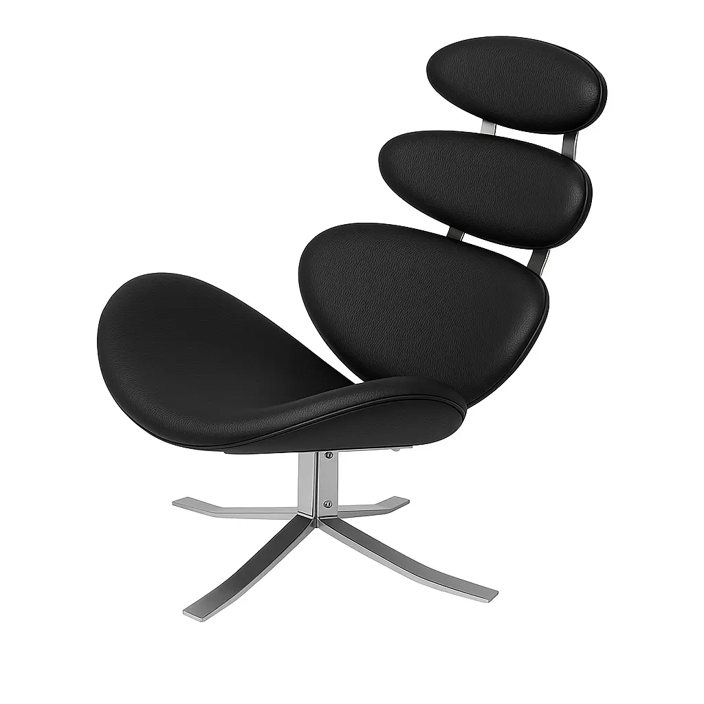 n2330-6-Poul M Volther- Corona Chair-leather-color-BLK.webp