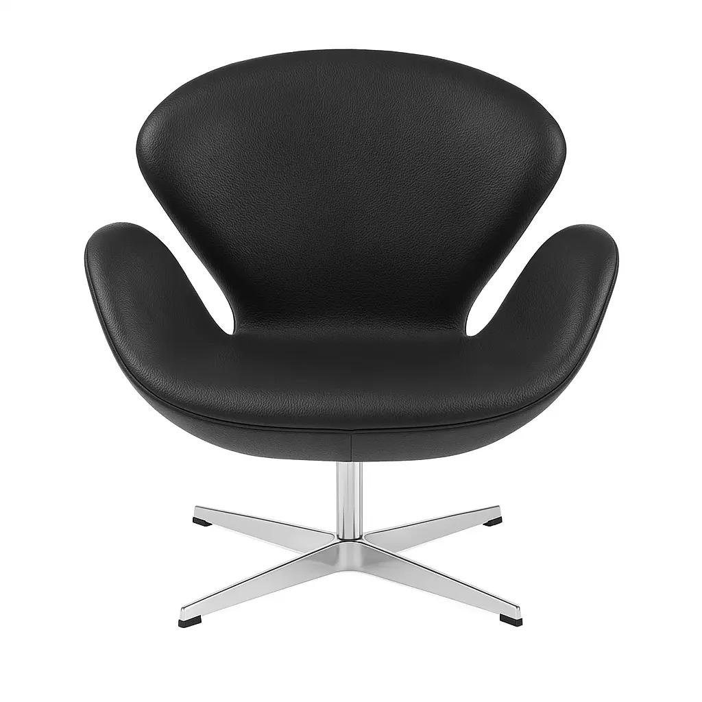 [2430-07-0000-2106] "Swan" Design Chair Leather Version (Black)
