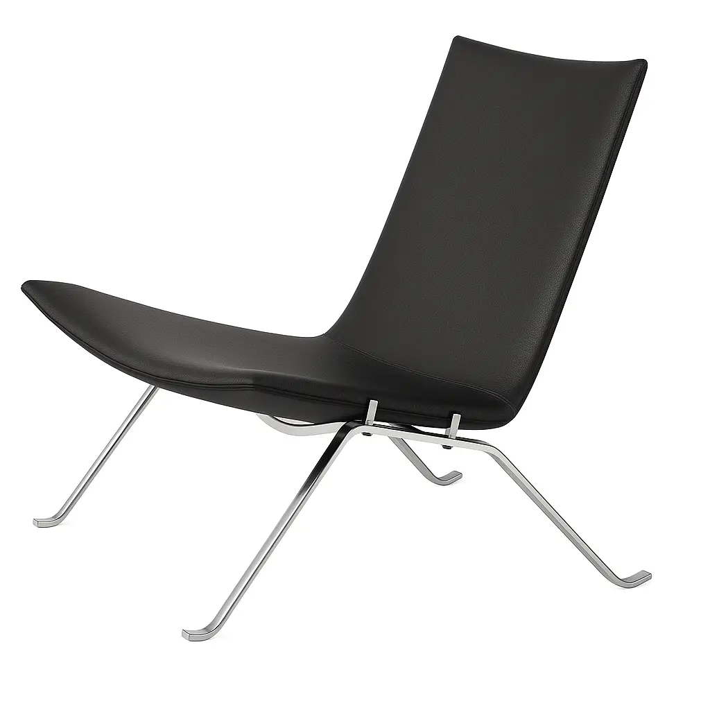 PK22 Lounge Chair - Leather (Black)