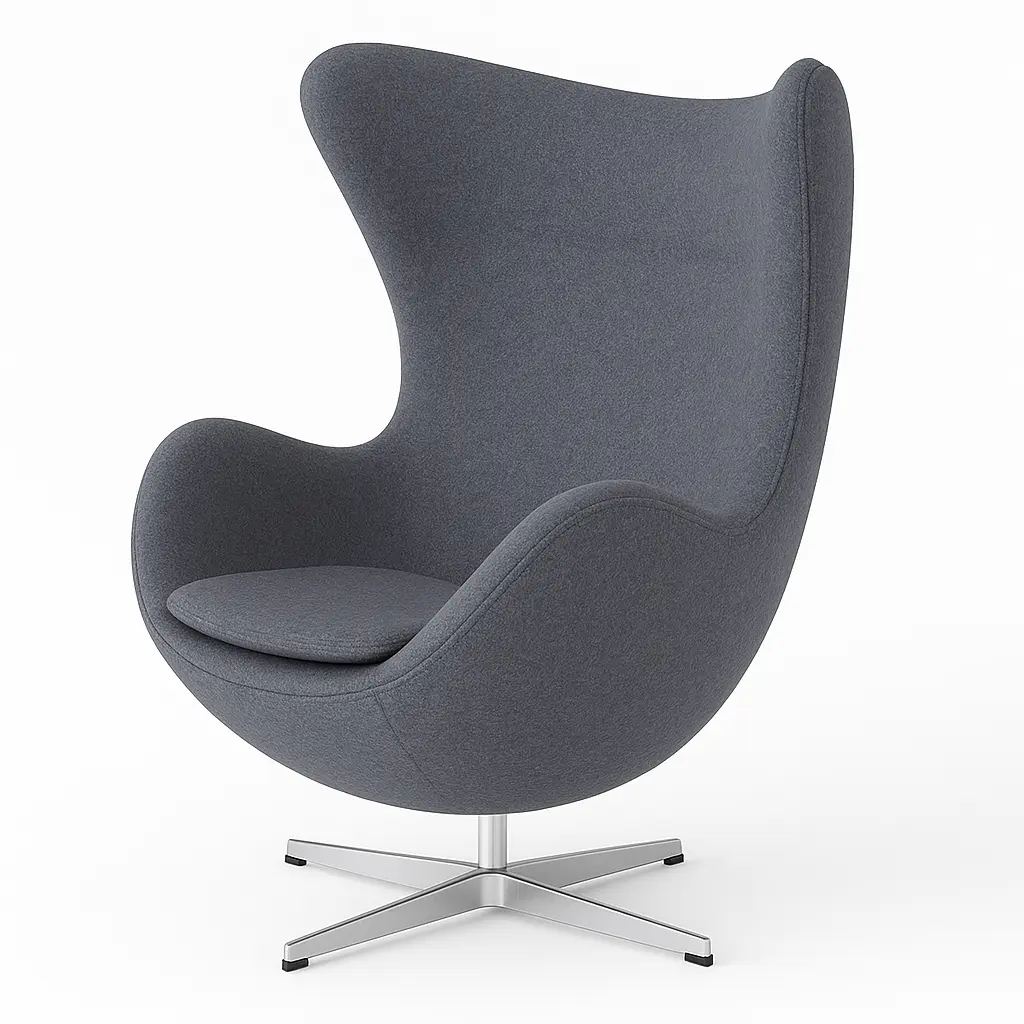 [2420-07-0000-3124] "Egg" Design Chair Cashmere Blend (Gray)