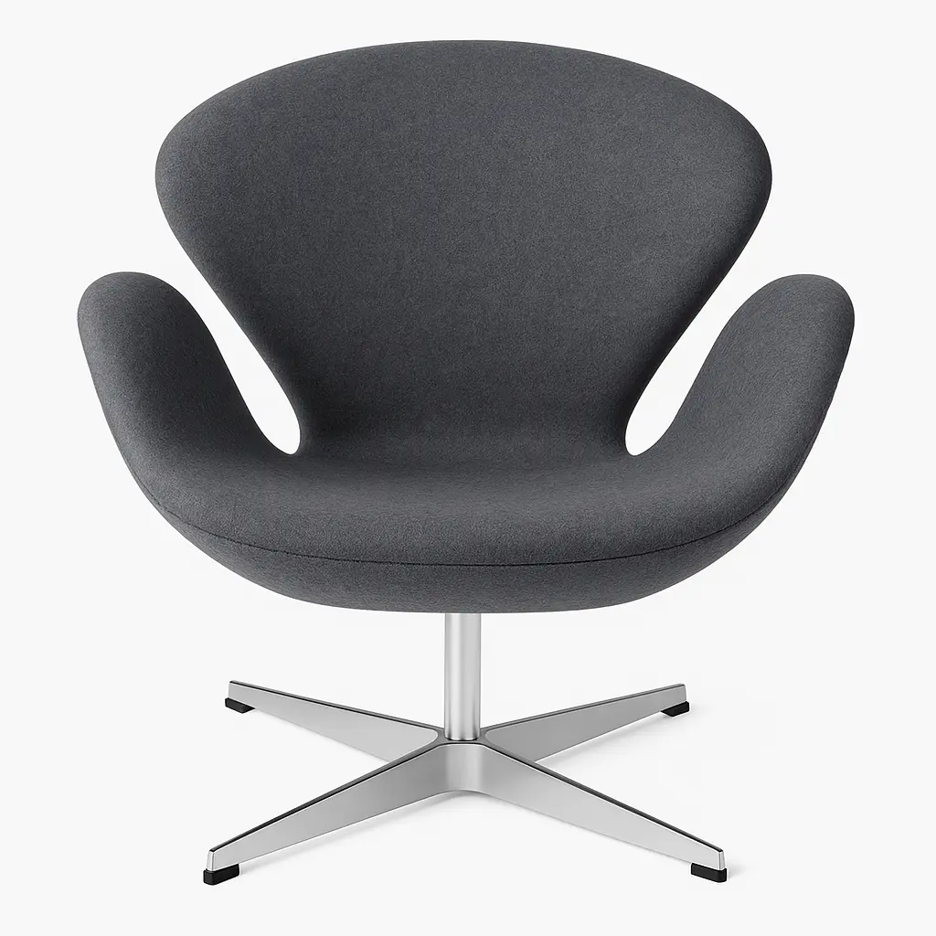 [2430-07-0000-3124] "Swan" Design Chair Cashmere Blend (Gray)