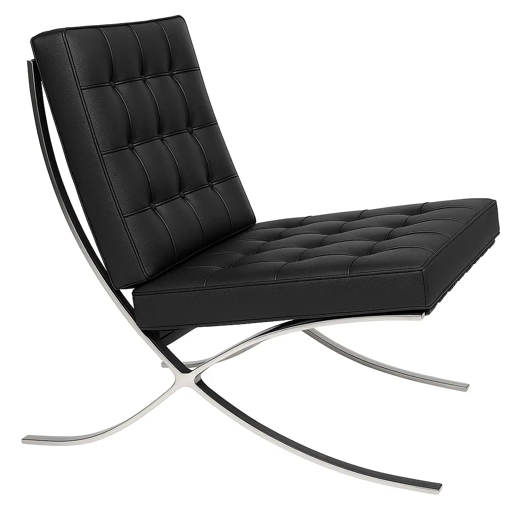[1390-07-0000-2106] Barcelona Chair - Black Leather Deal