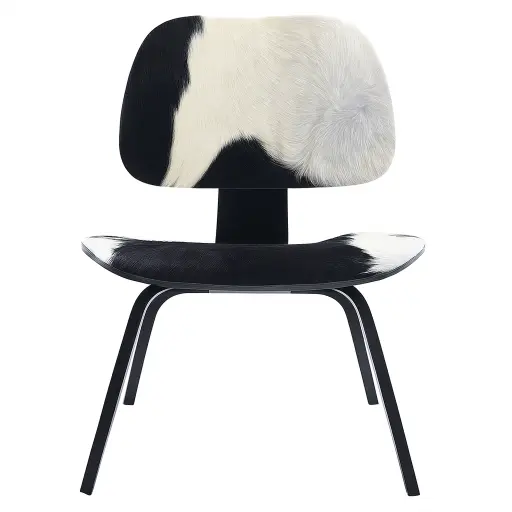 Plywood Lounge Chair mit Kuhfellpolster